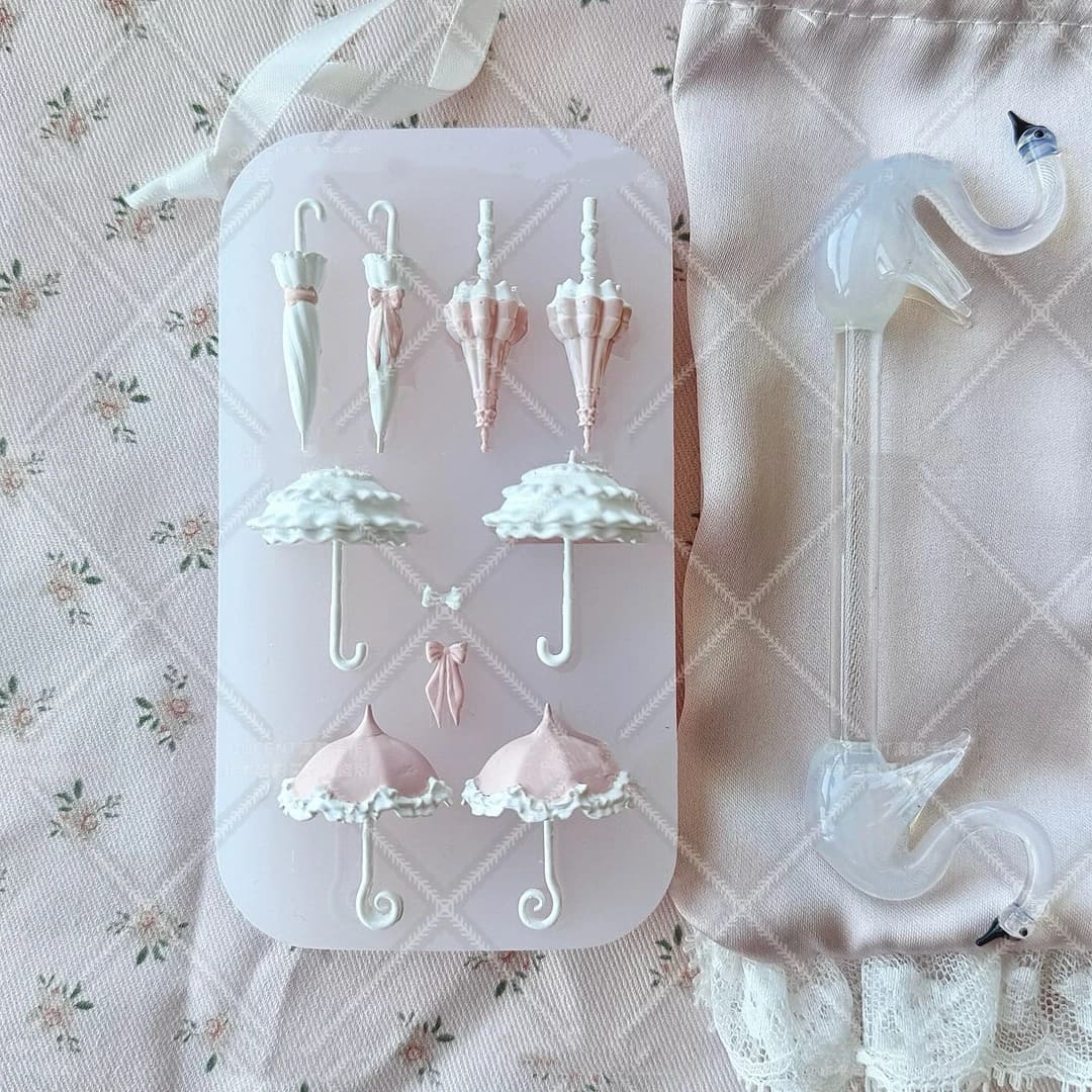 Stampo per colata in resina per ombrellone in pizzo Accessori per stampi in silicone Stampo per liquidi in resina Portachiavi in resina Stampo in silicone Stampo in resina