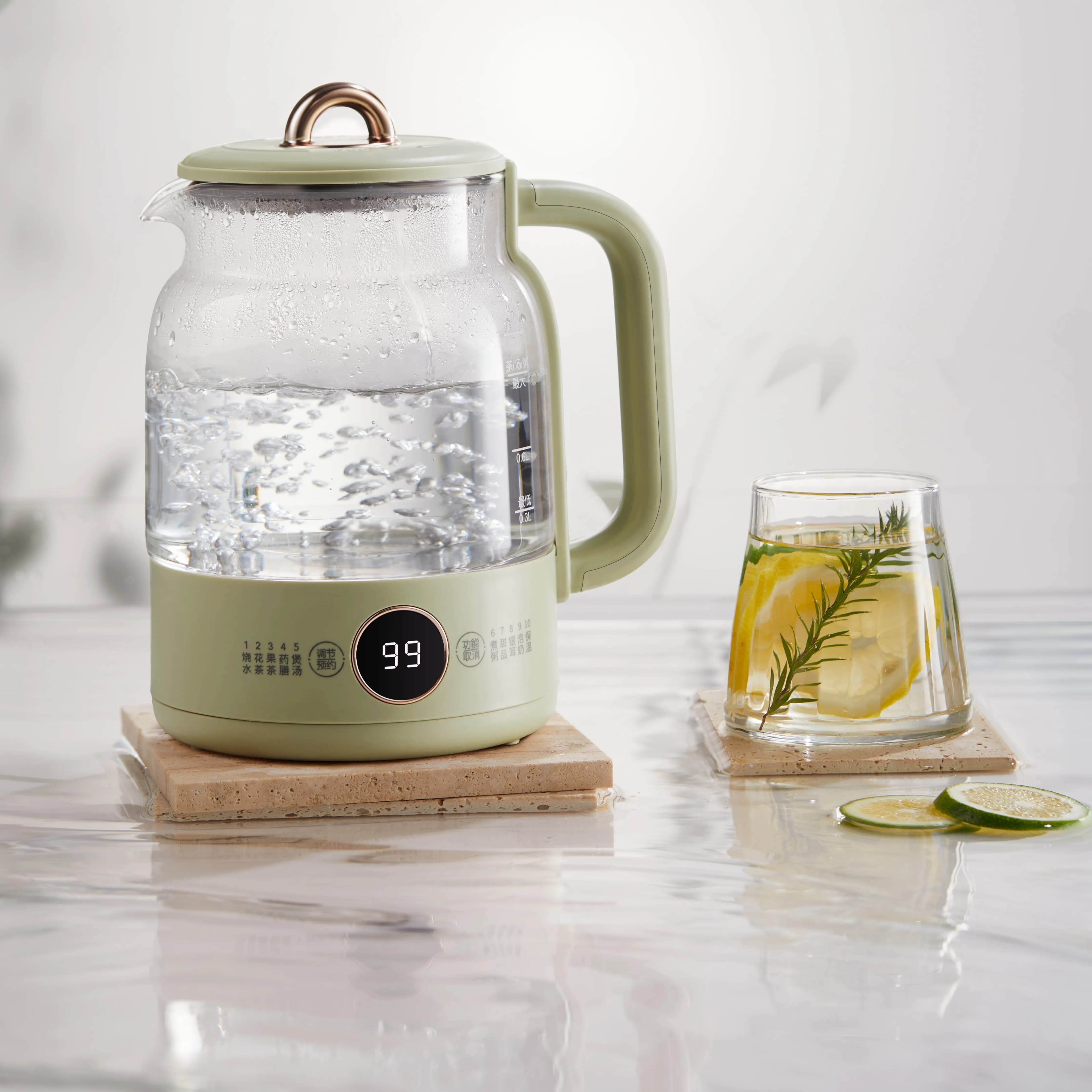 Hot Selling Electric Glass Kettle Office and Household Multi-Functional Health Tea Boiling and Stew Keep Warm Feature