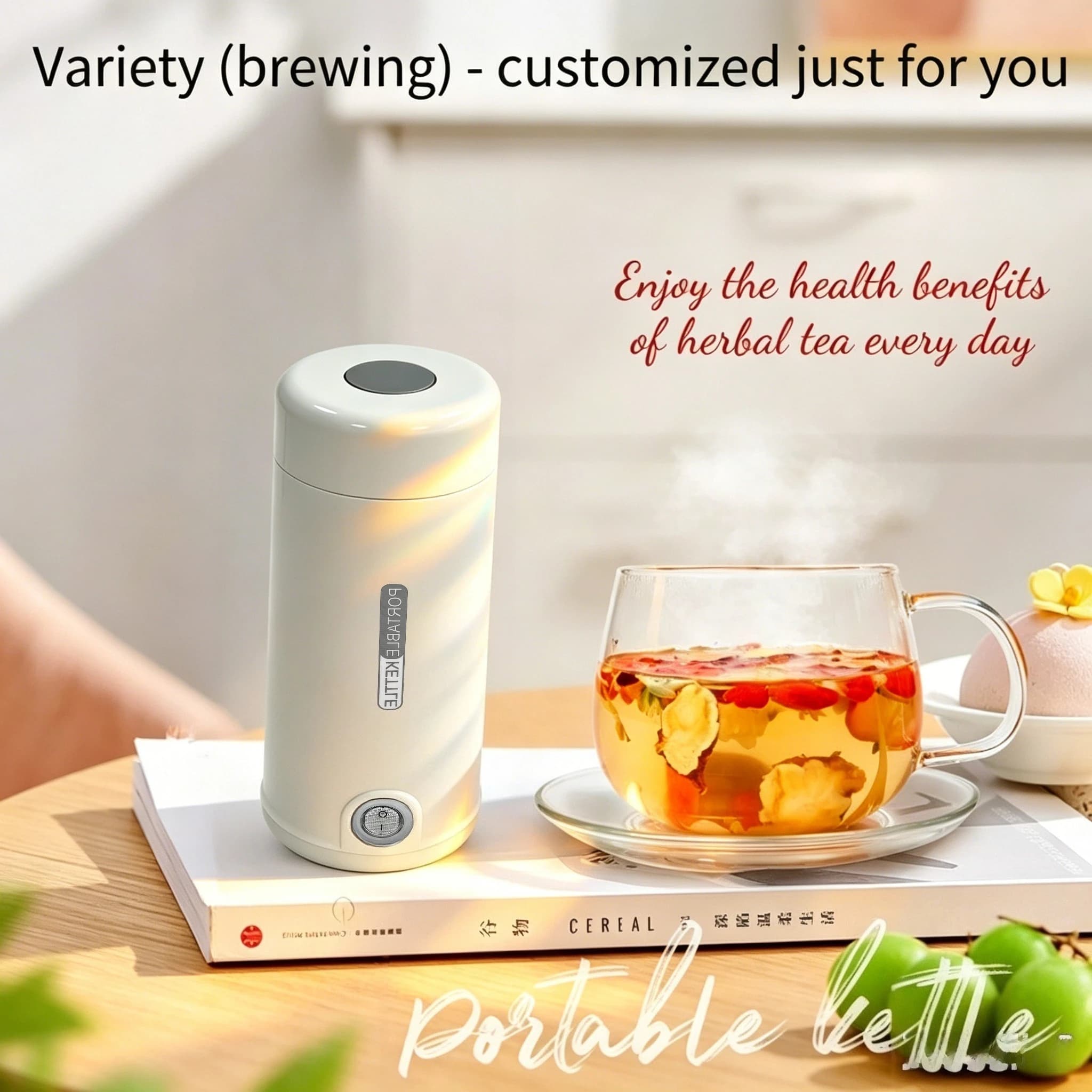 Bollitore Elettrico Portatile HT09 da 350ml con Sfogo Automatico della Pressione, Spegnimento Automatico e Protezione Contro l'Ebollizione a Secco 300W — Un Must-Have per i Viaggi