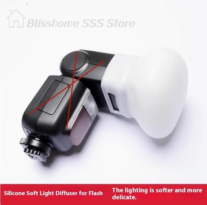 【S】1 Pezzo Diffusore a Cupola in Silicone Morbido per Flash Fujifilm Yongnuo