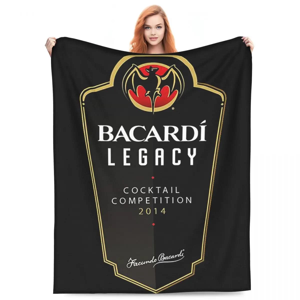 Fashionable Art Print Bacardi Rum Logo Blanket Fleece Sofa Throw Blanket Throw Blankets for Home Bedroom Throws Bedspread Quilt