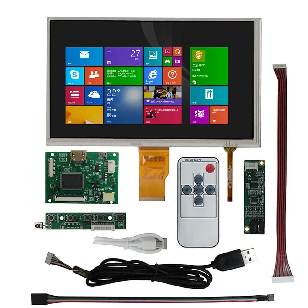 9 inches 1024*600 LCD Display Screen Digitizer Touchscreen HDMI-Compatible Driver Control Card FAI FROM TE Raspberry Pi PC Monitor Kit