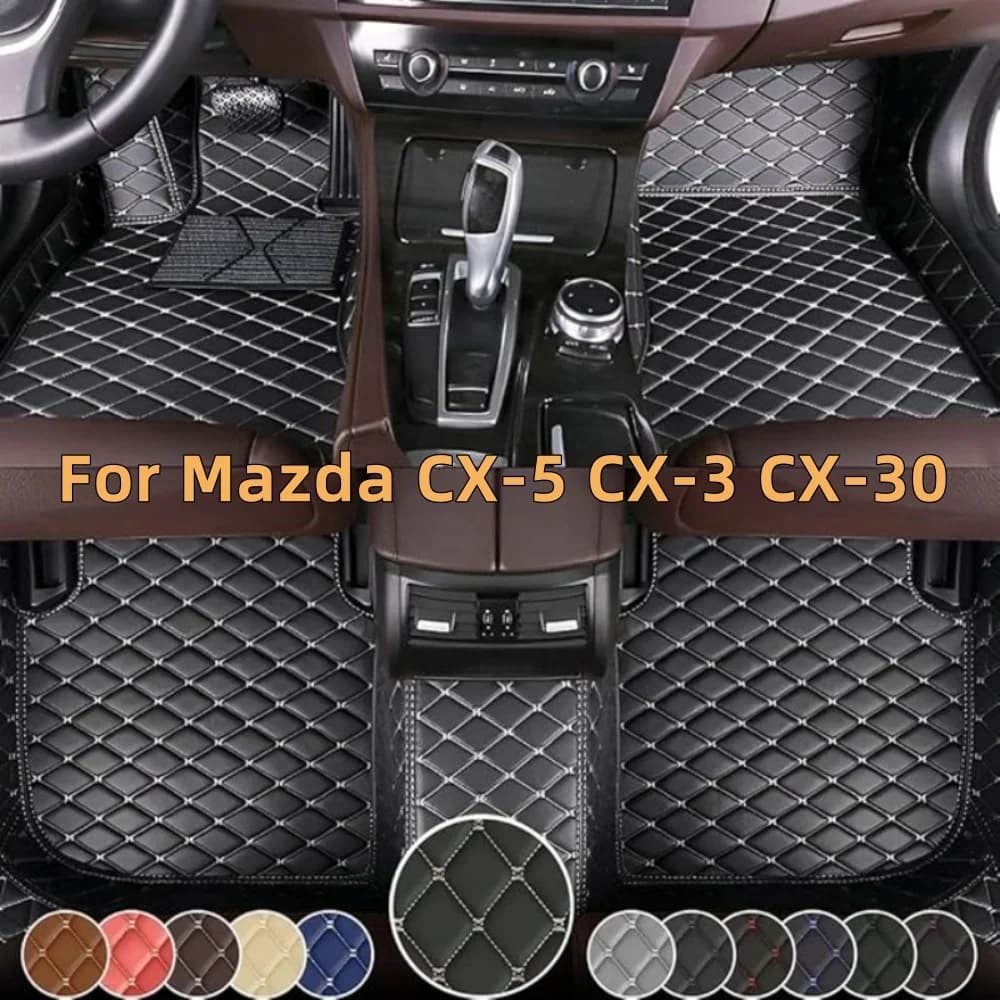 Customized Carpets for Mazda CX-5 2015-2023 CX-3 2015-2023 CX-30 2020-2023 Total Cover Leather Carpets Luxury Flooring