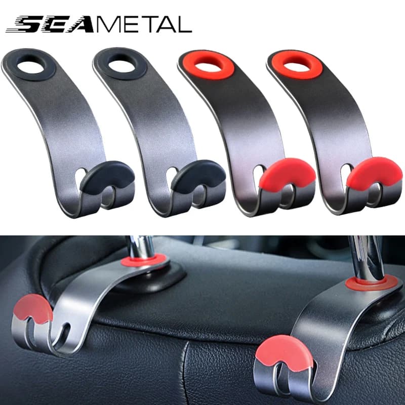 SEAMETAL Gancio per auto Ganci per appendere lo schienale del sedile Gancio portaoggetti universale per poggiatesta per auto per accessori per ganci in lega per organizer per sedili posteriori