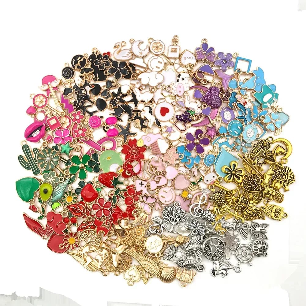 Mix Tibetan Alloy KC Charm For Jewelry Making DIY Bracelet Earrings Necklace Pendant Handmade Accessories Supplies Wholesale