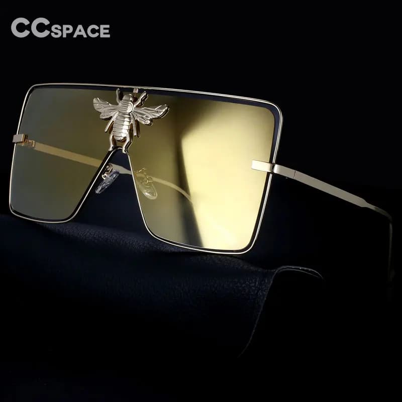 51008 Occhiali da sole Big Bee in metallo di lusso Uomo Donna Occhiali quadrati di marca Uomo Occhiali da sole di lusso Uv400 Occhiali di moda