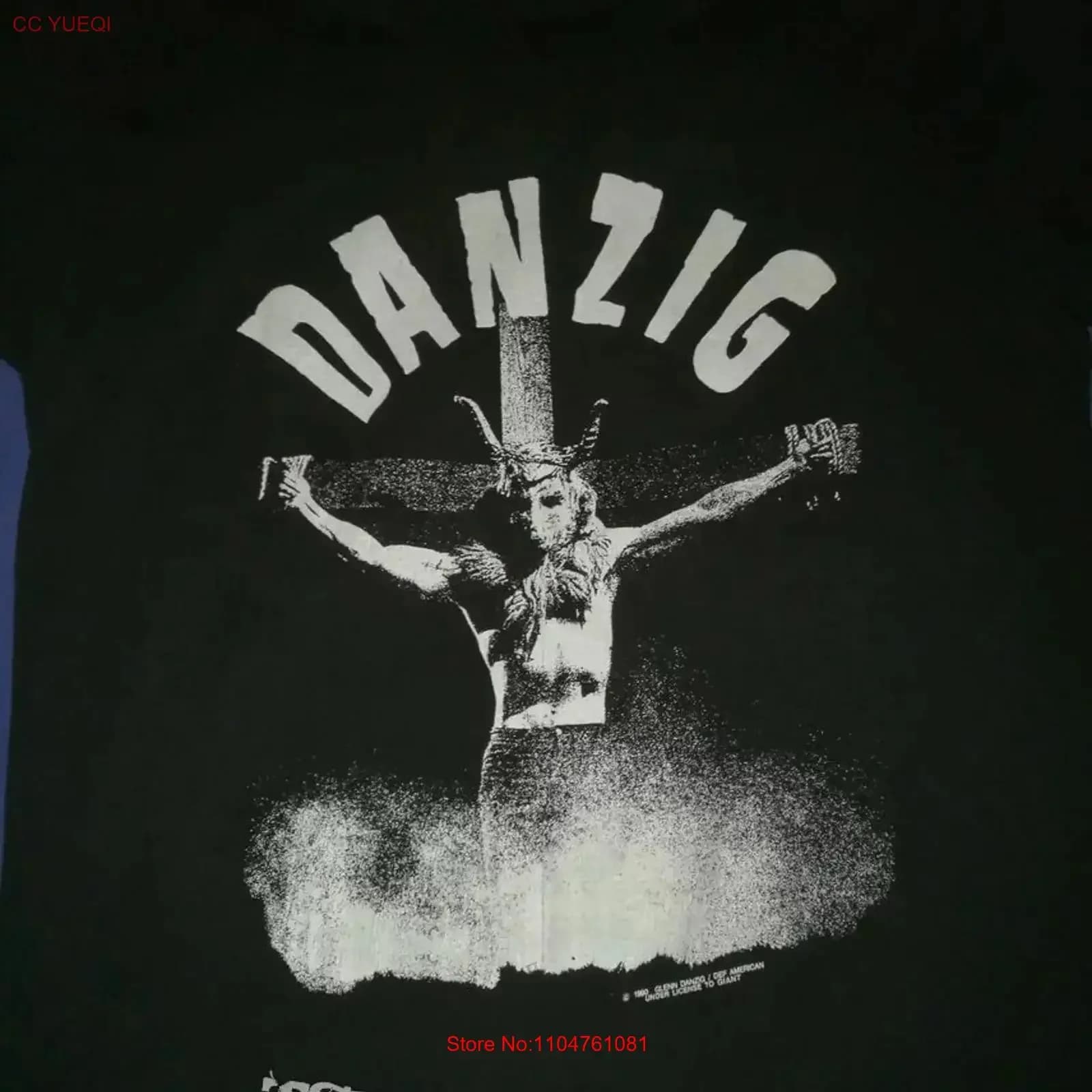 Maglietta Danzig Demon on the Cross Thrall, band metal, 100% cotone, unisex, vintage, effetto lavato, leggermente elasticizzata, grafica uomo.