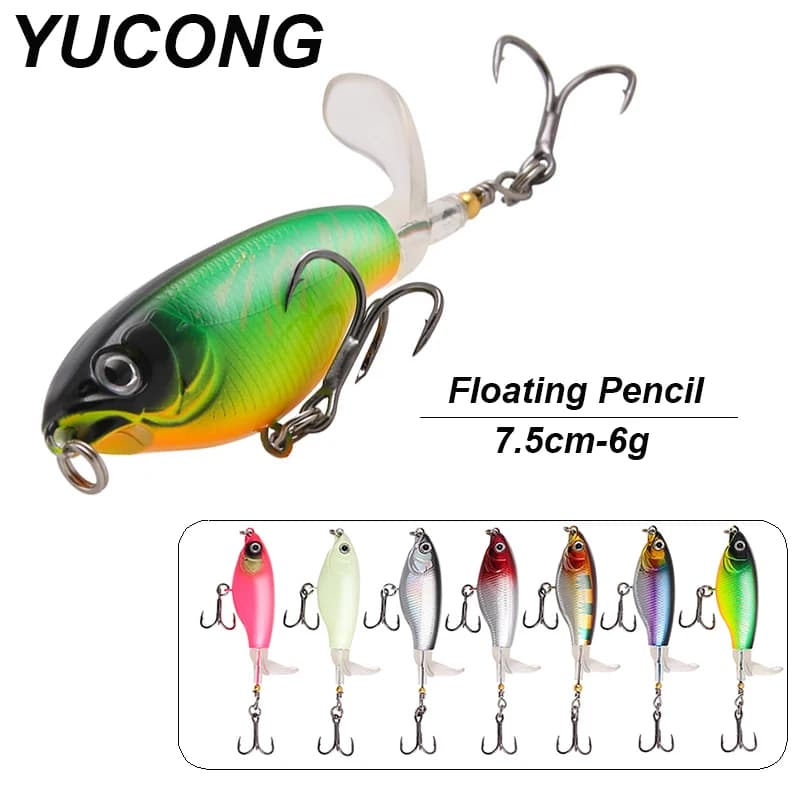 YUCONG Floating Whopper Plopper 7.5cm-6g Topwater Fishing Lure rotante Casting Swimbait Hard Popper Wobbler lurre Pesca Isca