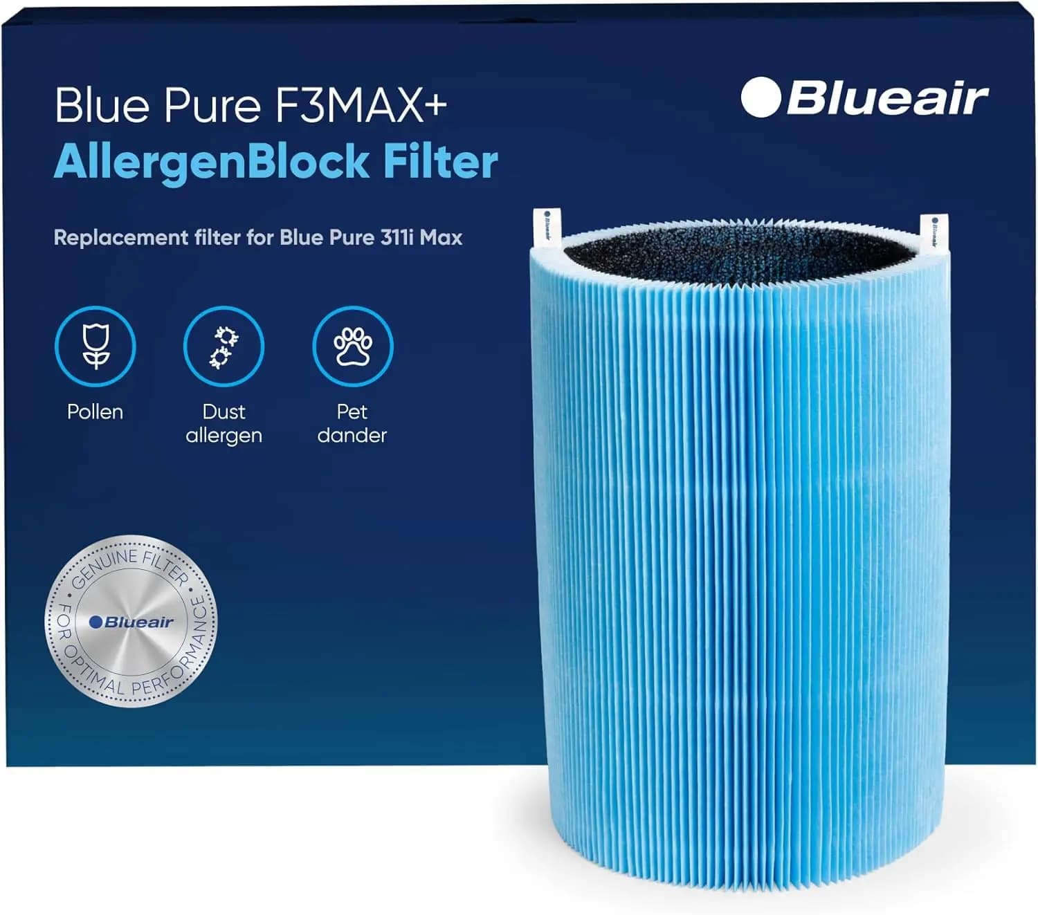 Filtro di Ricambio Originale per Purificatore d'Aria, AllergenBlock Defense Neutralizza il 90% di Polline e Polvere