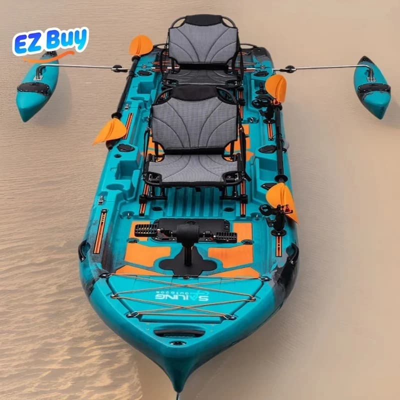 Kayak da pesca e sport all'aria aperta per 2 persone, 3 modulari, impermeabile, per paddle, surf e design turistico