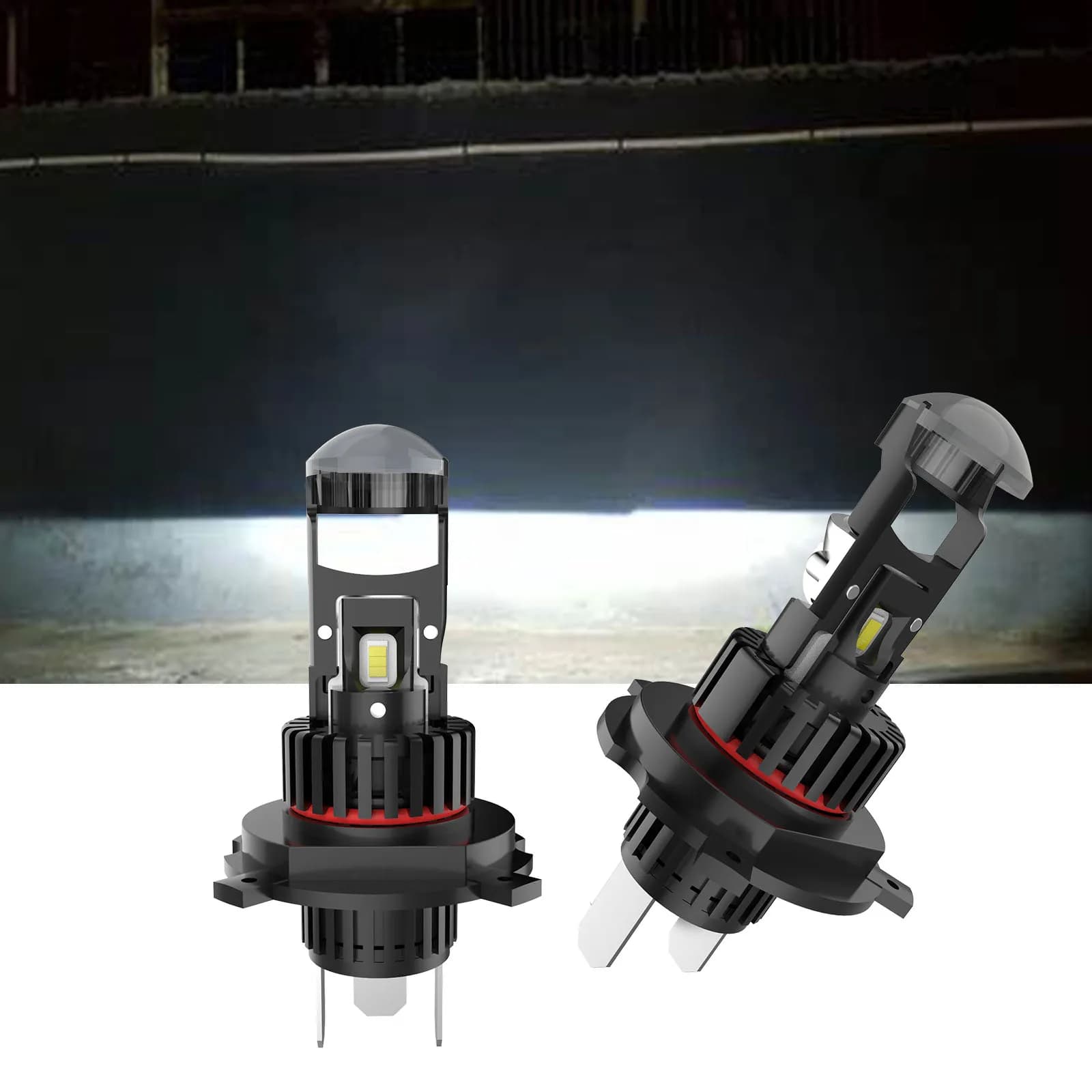 2X LHD H4 9003 Bi-LED Mini proiettore Obiettivo Kit fari Lampadine Hi/Lo 140W 14000LM