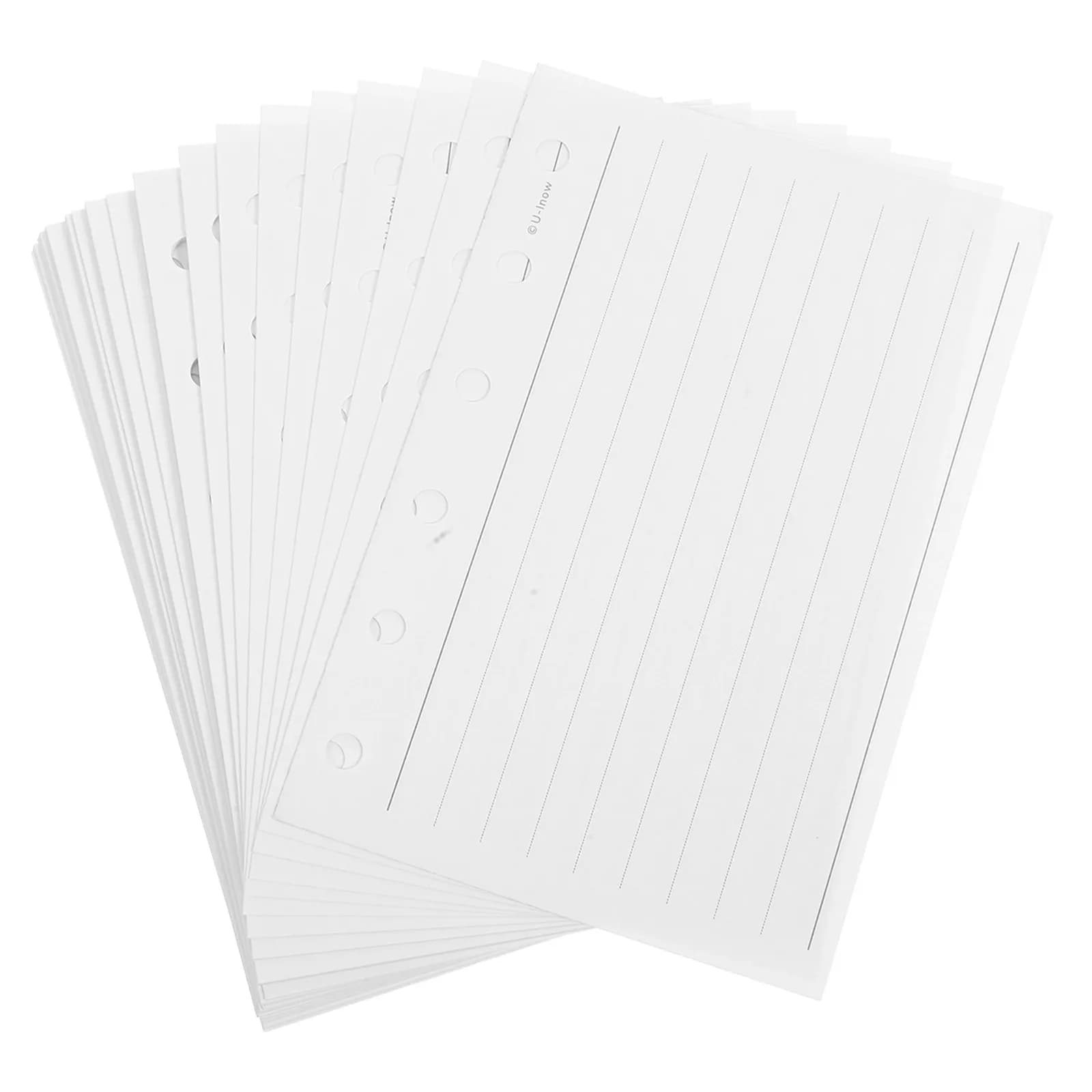 A7 Loose Leaf Notebook Refill Paper 6 Hole Punched White Planner Journal Binder Inserts Lined Paper for Organizing Notes Budget
