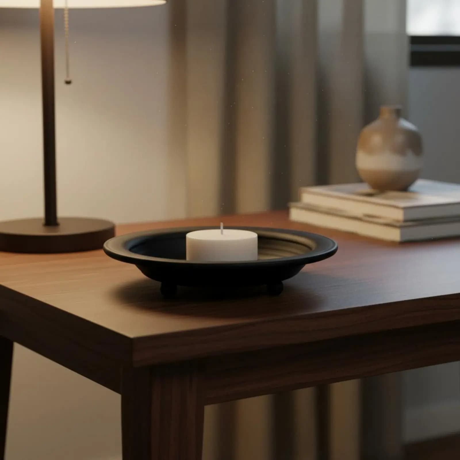 Portacandele Nero Decorativo, Centrotavola Rotondo, Vassoio per Candele, Facile da Pulire, Resistente alla Ruggine, per Matrimoni
