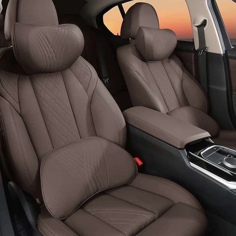 Cuscino per Poggiatesta Auto, Supporto Lombare e Cervicale, Design Ergonomico in Memory Foam Traspirante, Cuscino da Viaggio
