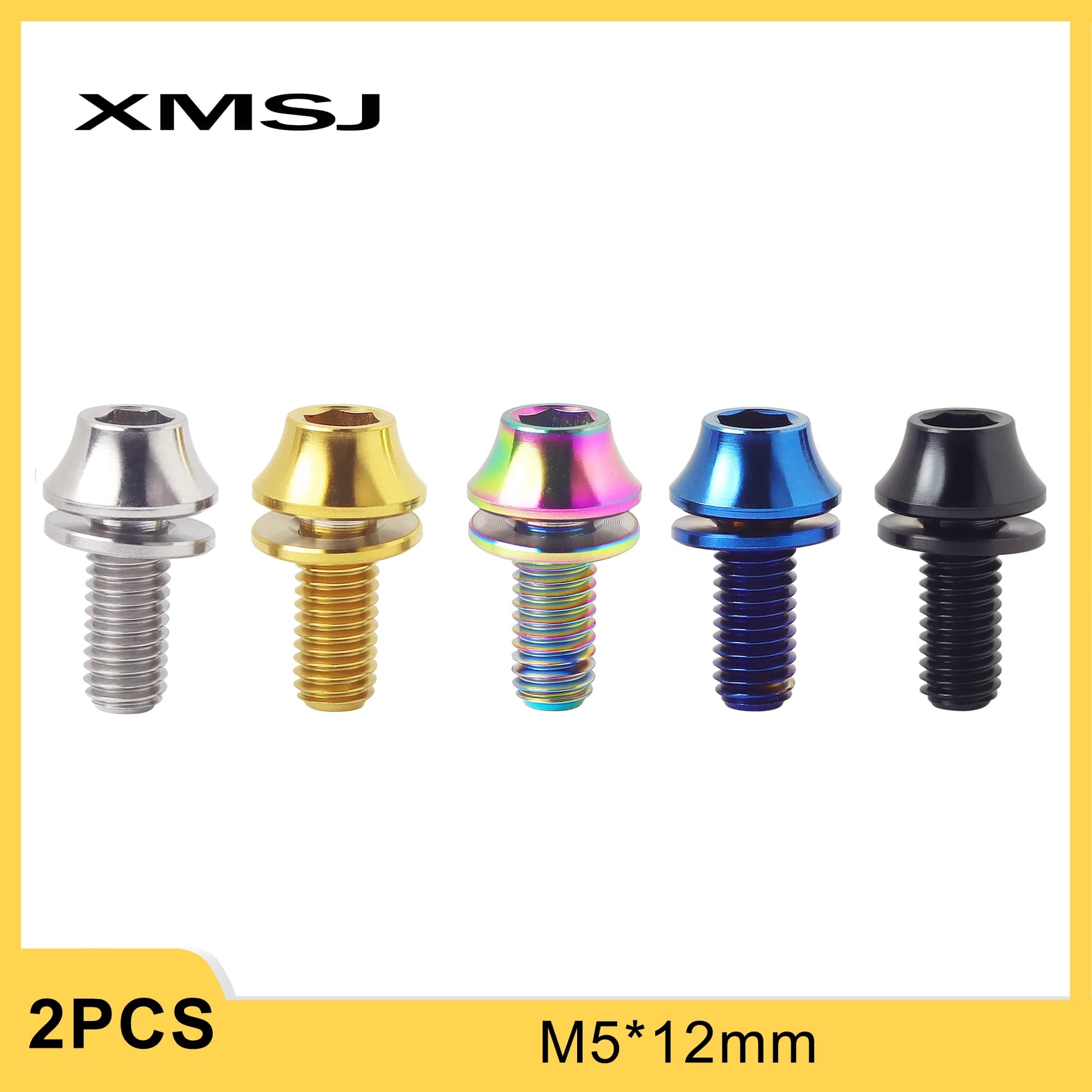 XMSJ Titanio M5x12mm Portaborraccia per bicicletta Bulloni Portabici Vite Acqua Vite fissa Staffa per pompa d'aria TC4 Bollitore Supporto di fissaggio