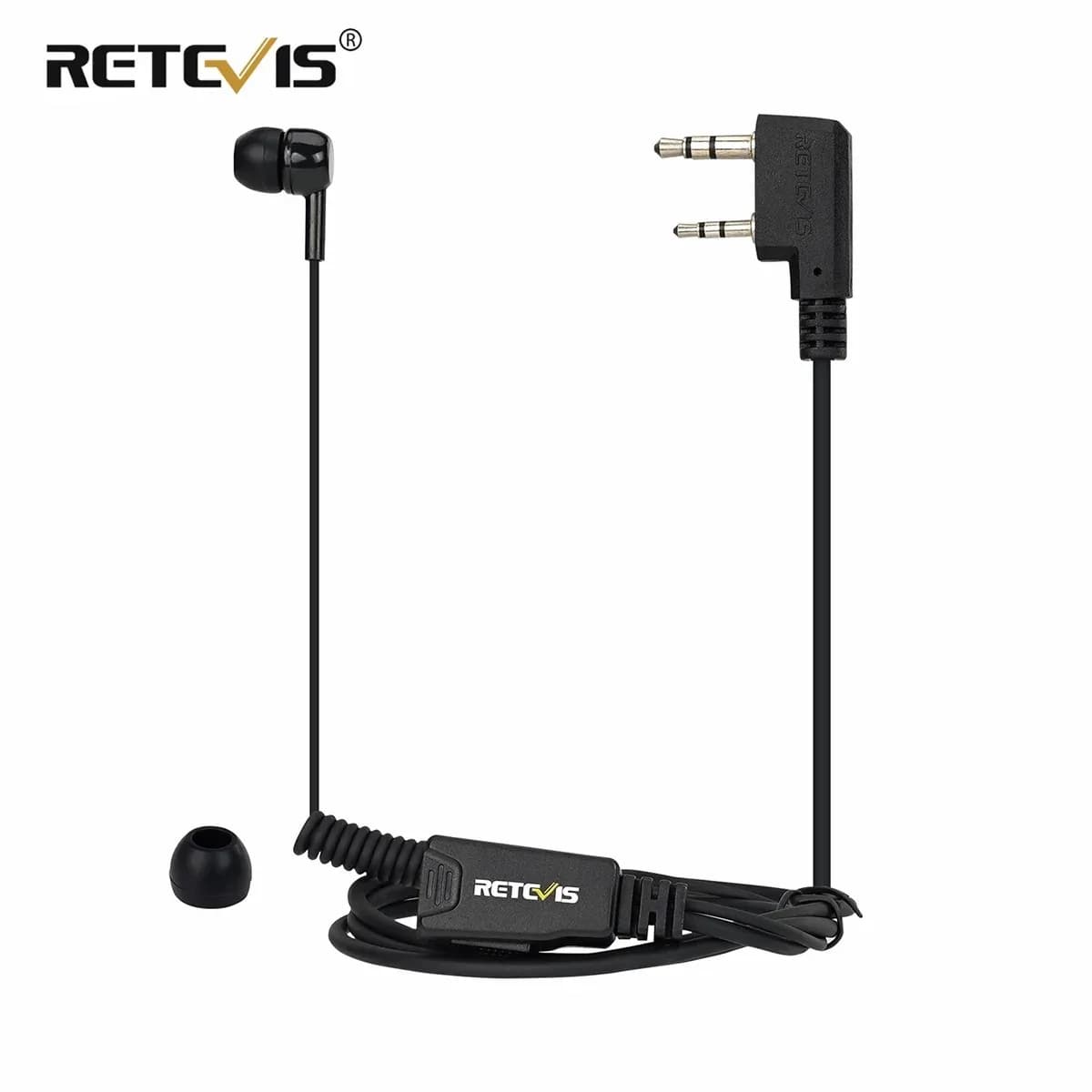 RETEVIS EEK022 In-Ear Bud Auricolare Cavo a spirale PTT Mic per Quansheng UVK5 Baofeng UV5R Walkie Talkie Accessorio per Motorola
