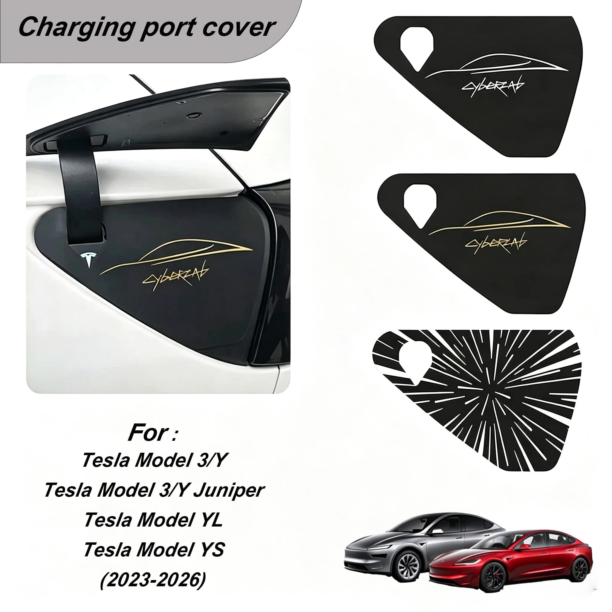 For Tesla Model 3 Y Juniper / YL / YS charger port protective cover silicone Outdoor waterproof dustproof automotive Accessories