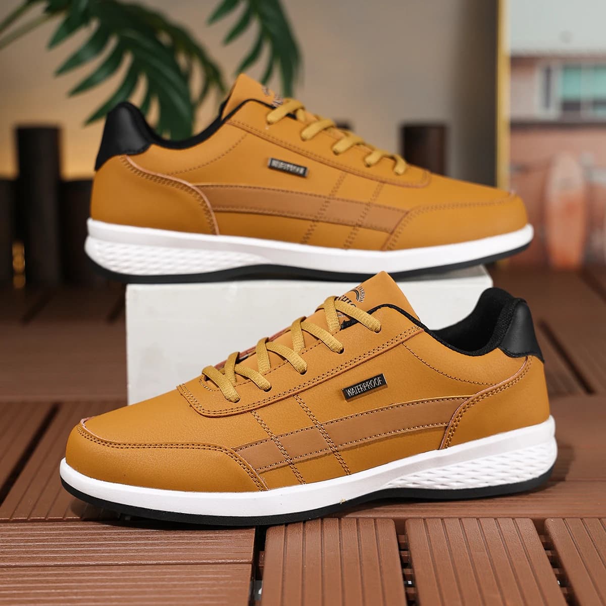 YRZL Scarpe da ginnastica da corsa da uomo in pelle PU Scarpe casual leggere Scarpe da passeggio antiscivolo Scarpe sportive comode da uomo