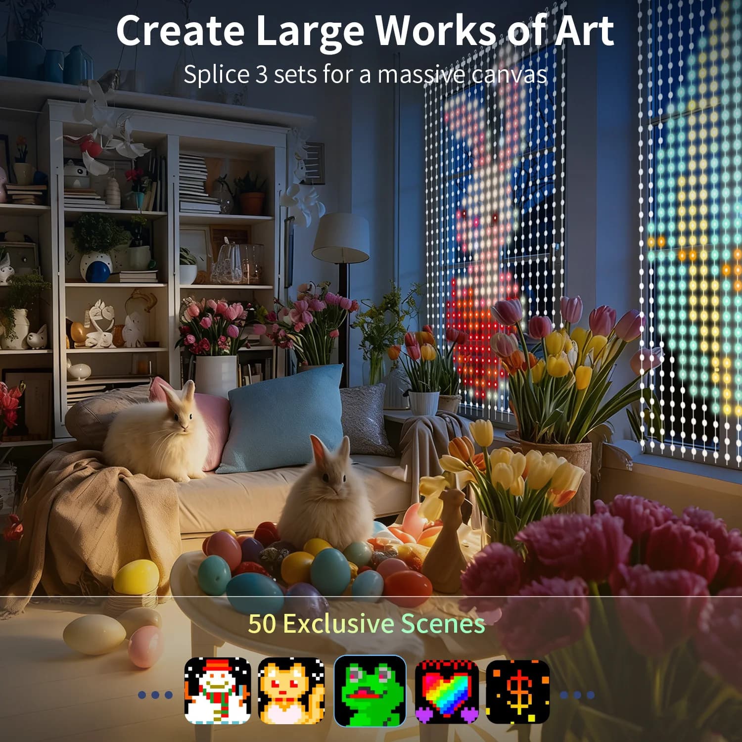 Luce per tende intelligente e colorata, 400 LED, luci fatate RGB, sincronizzazione musicale, regalo unico, decorazione per interni ed esterni.