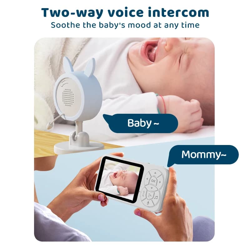 Monitor per bambini Danmini da 3,5 pollici, 720p, telecamera di sicurezza, luce notturna a colori RGB, connessione wireless a 2,4 GHz, articoli per neonati