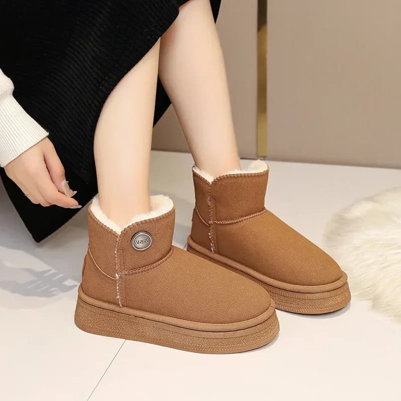 Inverno 2025 Nuova scarpa di cotone moda straniera impilata stivali corti impermeabili ispessiti scarpe per bambini