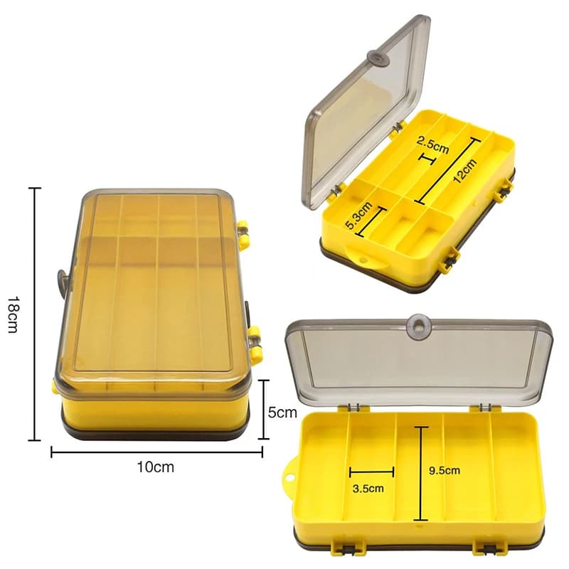 Waterproof portable fishing gear case on two sides of 1 piece