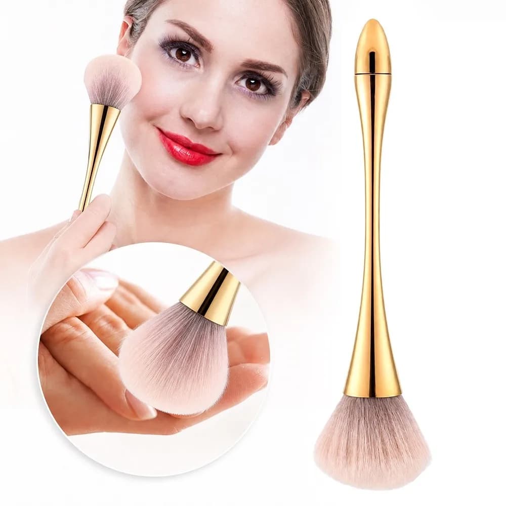 Cleaning Brush Large Size Nail Dust Brush Soft Fluffy Gold Manicure Brush Nail Art Brush Home Manicure