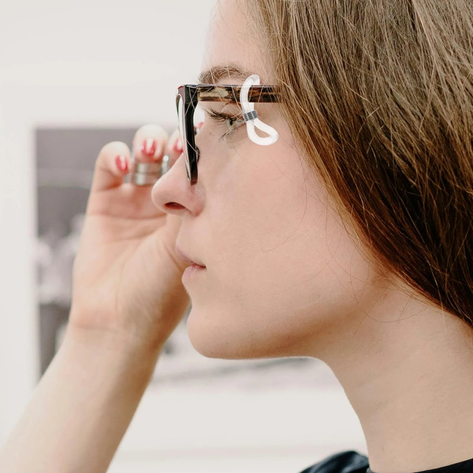 25Pcs Eyeglass Holder Ends Rubber Non-Slip Adjustable Metal Coil Grip Stops for Glasses Sunglasses Eyeglass Holder Ends