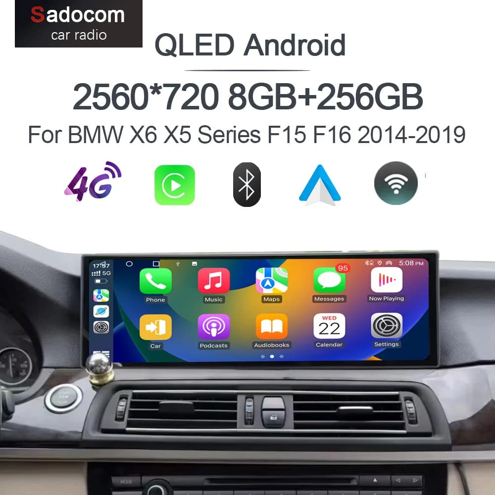 14.9 "Wireless Carplay Android 13.0 8G + 256G 8Core GPS Autoradio Lettore Multimediale Wifi Per BMW X5 F15 X6 F16 2014-2017 NBT EVO