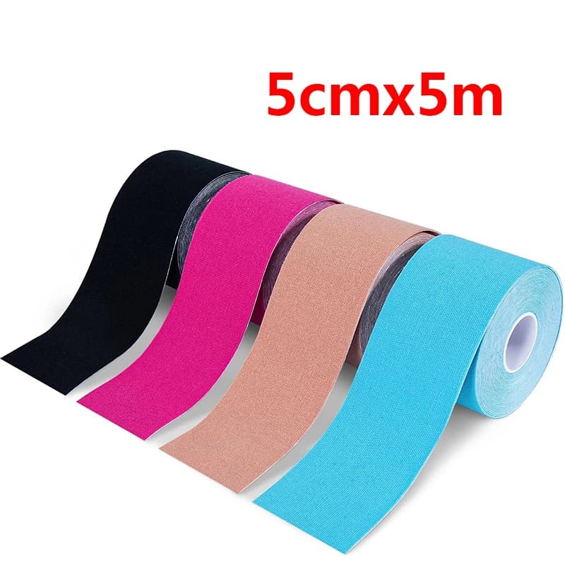 5 cm * 5 m Nastro kinesiologico sportivo Nastri per bendaggi elastici impermeabili per polsi alla caviglia Ginocchia Corsa Calcio Sport Bretelle Supporta