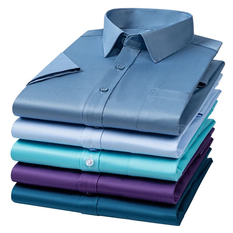 7XL 6XL camicie formali da uomo camicetta estiva a maniche corte Slim Fit Camisa antirughe Soft Social Men Dress Shirt Clothes