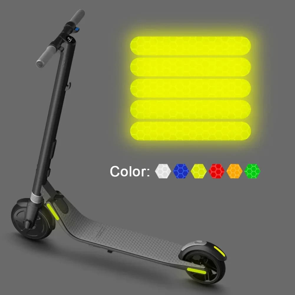 5 pz Scooter Elettrico Notte Adesivo di Sicurezza Riflettente Per Ninebot ES1 ES2 ES3 ES4 E22 E25 Scooter Elettrico Notte Adesivo di Avvertimento