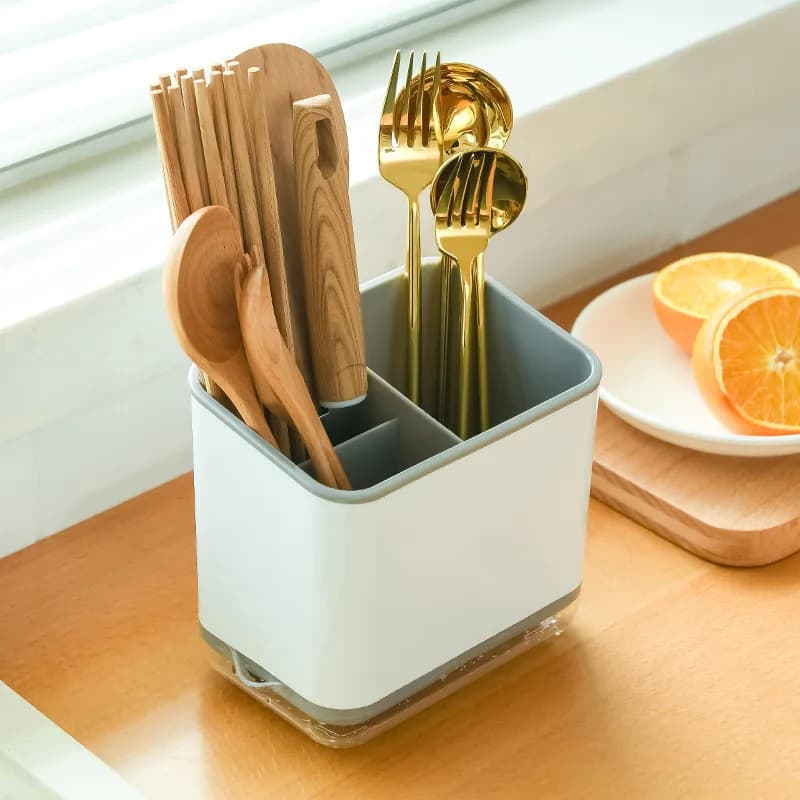 Multifunctional kitchen tableware holder, wand holder with drainage tray, mould resistant