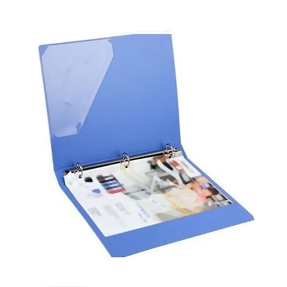 Cartella Portadocumenti in Plastica a 3 Fori Formato A4, Organizzatore per Documenti Resistente con Leva, Portadocumenti per Ufficio e Scuola, Blu