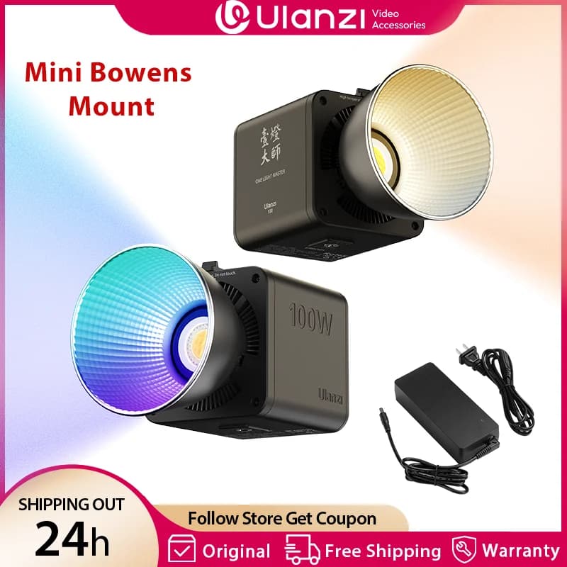 Ulanzi ML100Bi ML100RGB 100W COB Luce video 2700K-6500K Bicolore 360 ° Kit LED per studio fotografico RGB CRI 95+ per Live-streamin