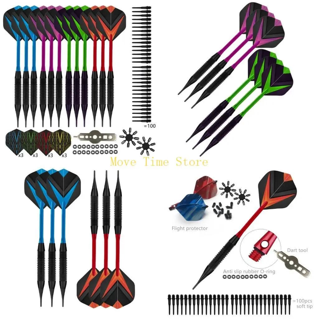 92ME Set 12 freccette con punta in nylon Set freccette da 19 grammi Accessori per alette per freccette