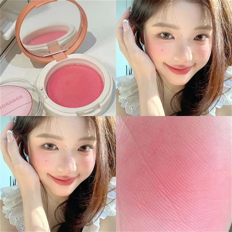 Fard illuminante colorato Sweetheart - Doppio uso come ombretto, con soffio di polvere e specchio, colore naturale trasparente e brillante