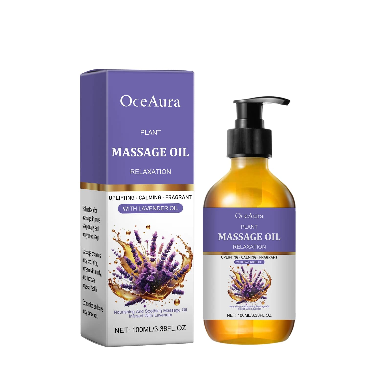 The essential oil of lavender gently soothes the body and moisturizes the skin with a fragrance that absorbs easily, becoming a body massage oil.