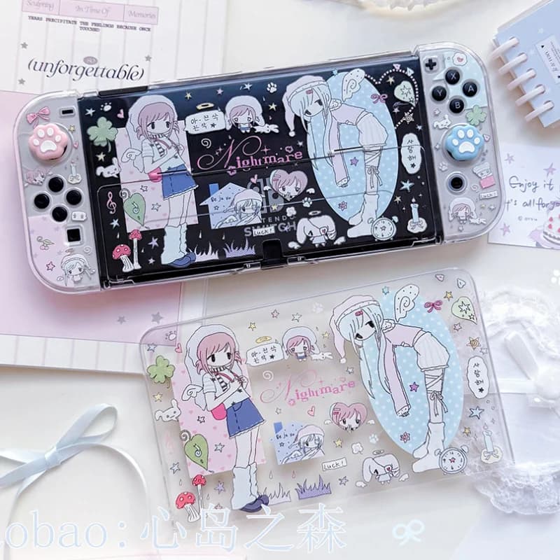 Custodia protettiva Heart Forest per Switch Oled Ns2 Lite, cover rigida, design originale Y2k, stampa estetica Alt Aesthetic Nightmare Girl