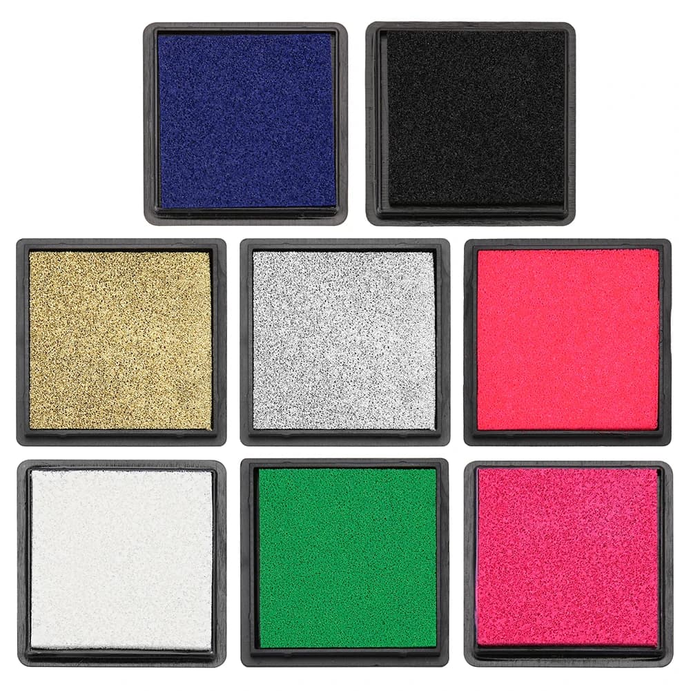 DIY Scrapbooking Inkpad Set Stationery with Gradient Colour Cartoon for School Teachers Students Decorative Stamps