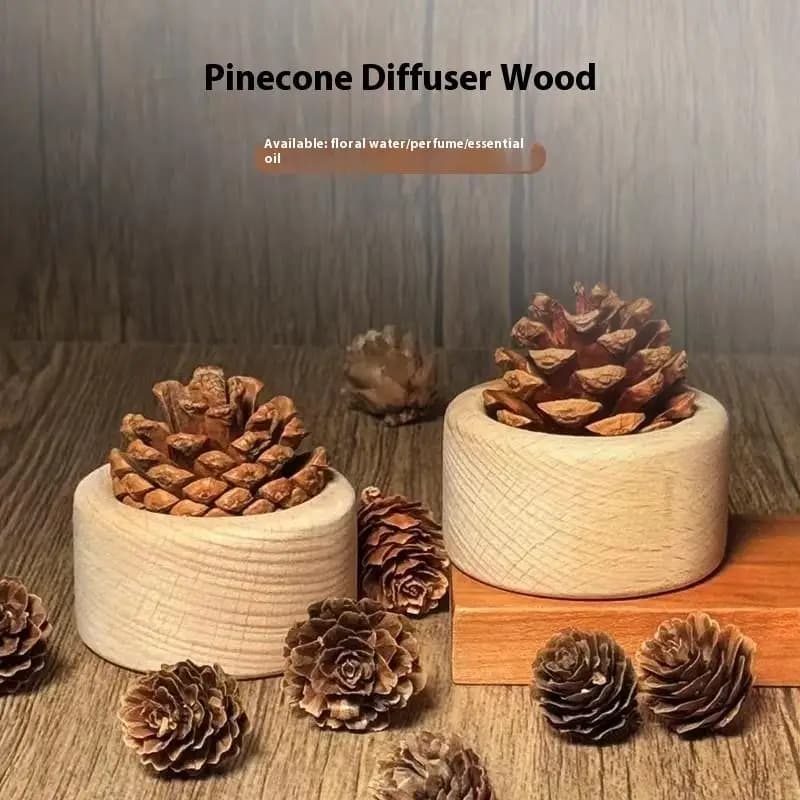 Diffusore di aromaterapia con pigna Diffusore di ornamento da tavolo Diffusore di olio per auto Regalo di decorazioni in legno fatte a mano