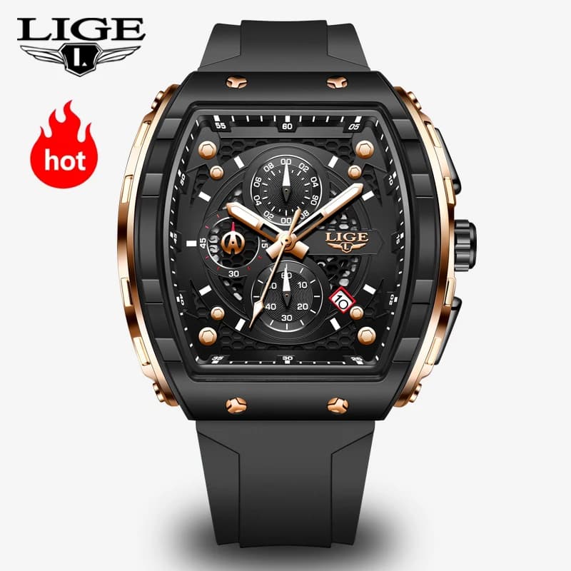 LIGE Top Brand di Lusso Orologi Da Uomo Sport 50M Impermeabile Al Quarzo Orologio Da Uomo Militare Luminoso Dive Orologio Da Polso Maschile Reloj Homre 2024