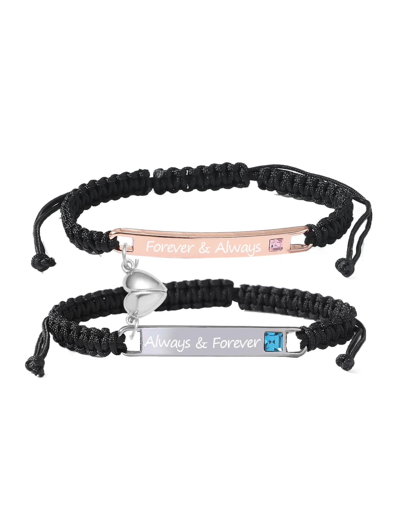 Braccialetti per Sempre e per Tanto Tempo per Coppie, Braccialetti con Cuore d'Amore Abbinati per Marito e Moglie, Braccialetti Promessa del Piccolo Dito per 2 Animate Sorelle, Braccialetti per Relazioni a Distanza, Regalo di San Valentino per Lui e Lei