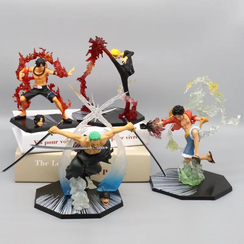 Anime One Piece Action Figure Luffy Ace Zoro Sanji Fighting Version Collectible Model Desktop Decoration Display Toy