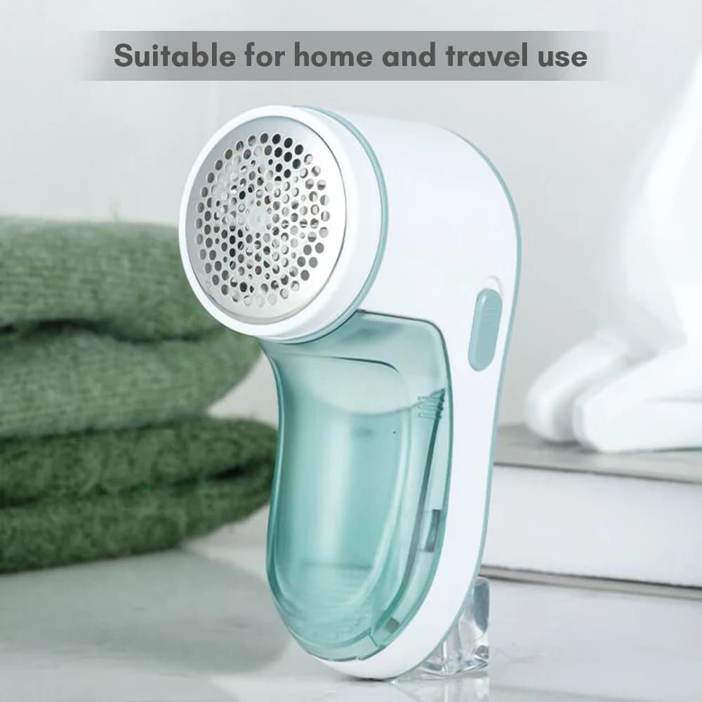 Portable Fabric Shaver Lint Remover Sweater Defuzzer Battery Powered with Upgraded 3-Leaf Blades Large Trash Bin Pilling Trimmer