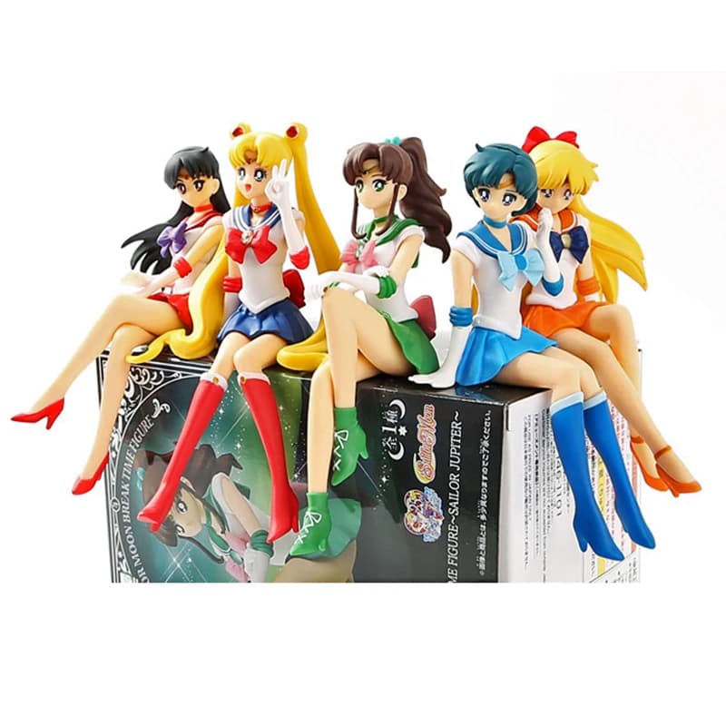 13.5 centimetri Anime Sailor Moon Modello Hino Rei Collezione di accessori per auto PVC Doll Sailor Marte Giove Mercurio Venus Figure Giocattoli Regali