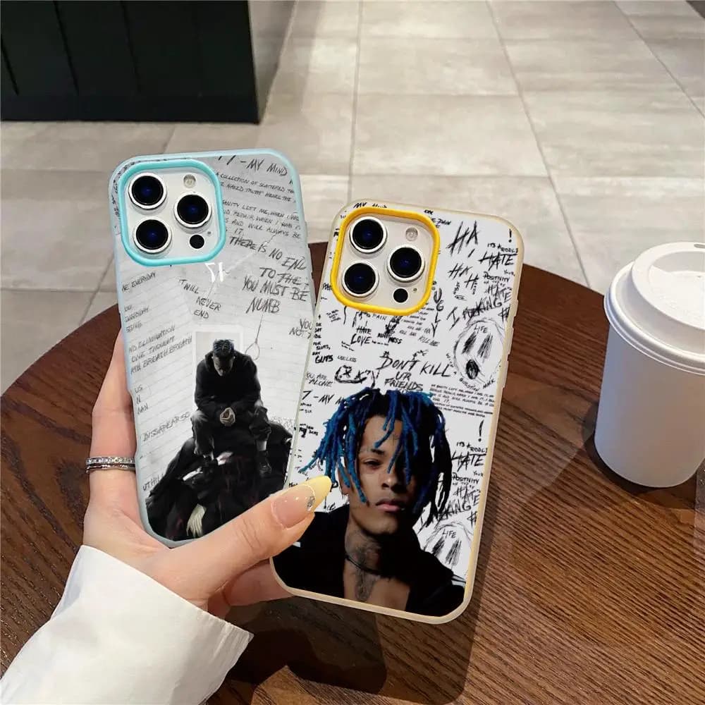 Custodia per telefono XXXTENTACION in gel a doppio strato antiurto per iPhone 17 16 15 14 13 12ProMax