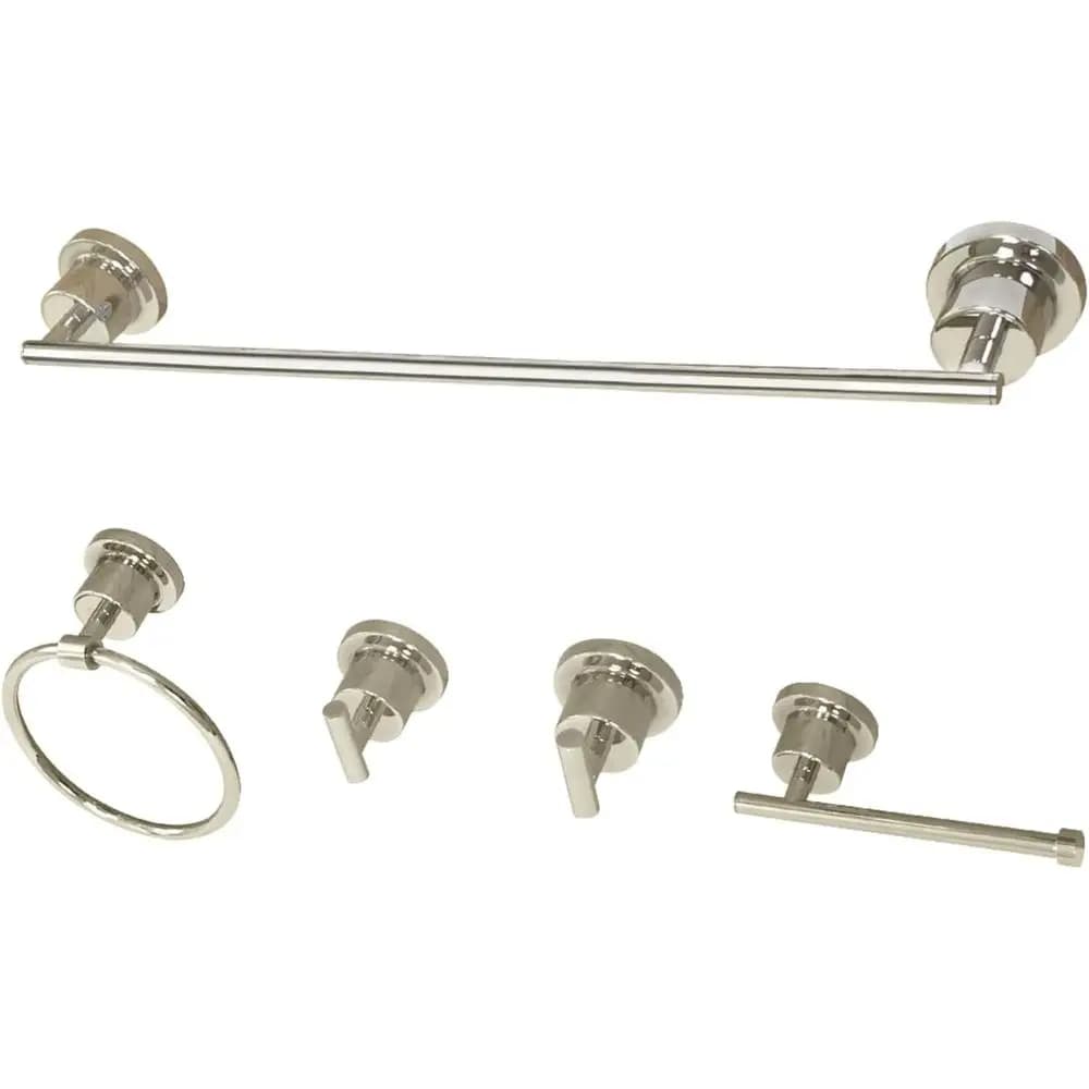 BAH8212478PN Set di accessori da bagno con portasciugamani da 18 pollici, 5 pezzi, in nichel lucido