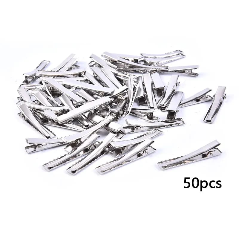 50 fermagli per capelli in coccodrillo in metallo con fiocco dentato, morsetto a coccodrillo, clip fai da te