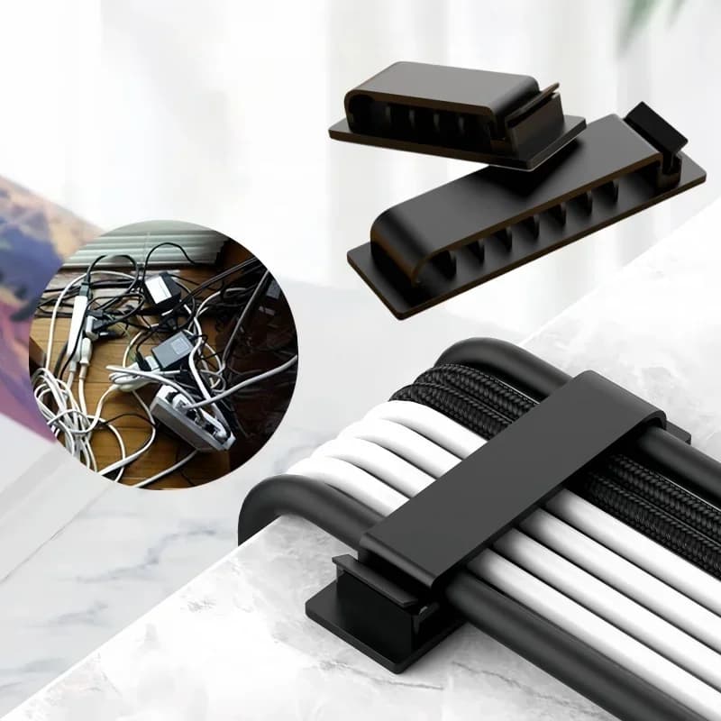 2 pezzi di supporto per la gestione dei cavi dell'organizzatore dei cavi flessibile USB avvolgicavo ordinato clip in silicone per la protezione degli auricolari della tastiera del mouse